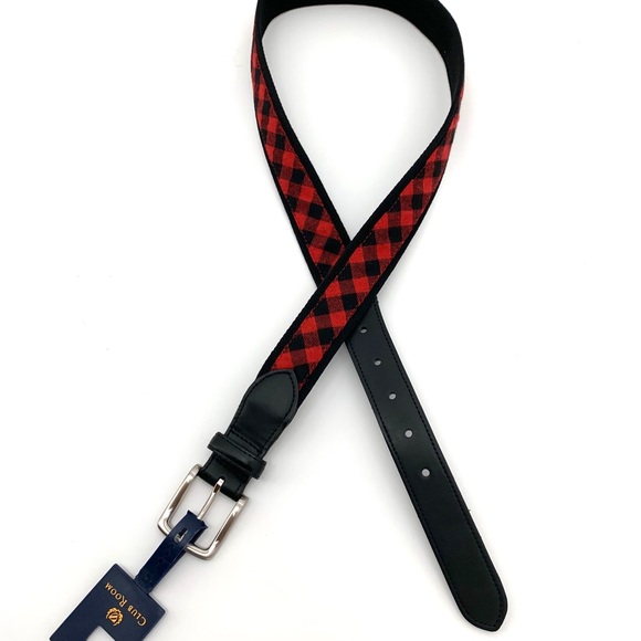 Club Room Other - Club Room Plaid Black/Red Checkered Men’s Belt NEW